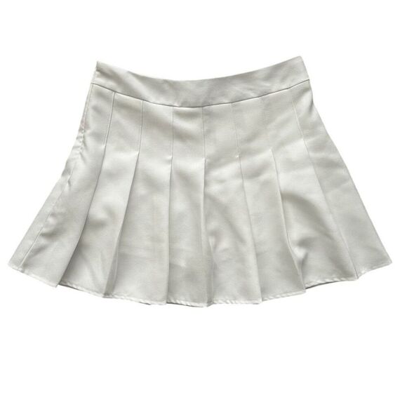 Fashion&byf Dresses & Skirts - Fashion&byf Women's White Pleated Mini Skirt Size M High Waist Casual